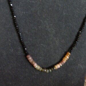 Genuine multicolor tourmaline and black spinel necklace NEW 104 carats